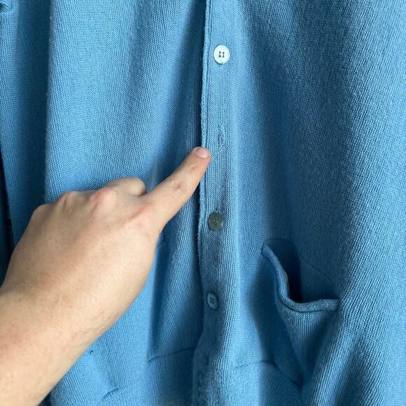 Vintage 50’s-60’s Sears Baby Blue Wool Cardigan Sweater Size Large 21x28 - Picture 5 of 9